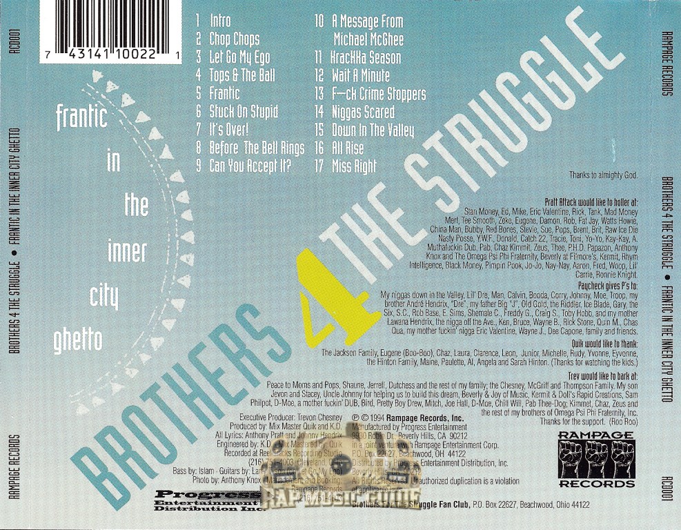 Brothers 4 The Struggle - Frantic In The Inner City Ghetto: CD 